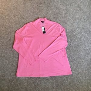 Talbots long sleeve v-neck top pink 1x